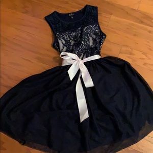 Lilt Navy Blue Sleeveless Girls party dress